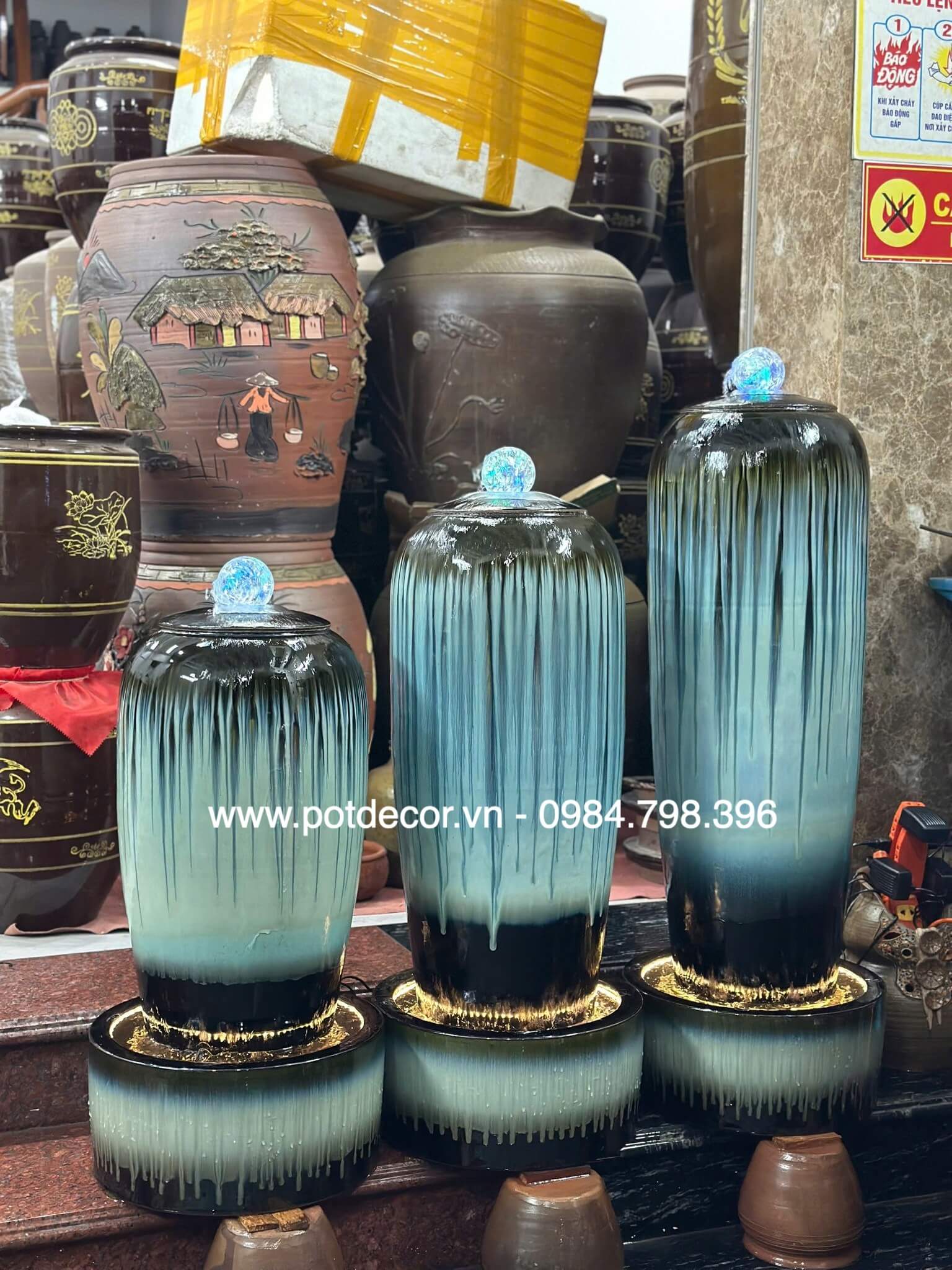 Mẫu bình gốm xanh mới
